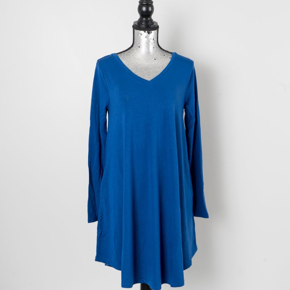 NWT Sapphire V-Neck Long-Sleeve Pocket Tunic Dress